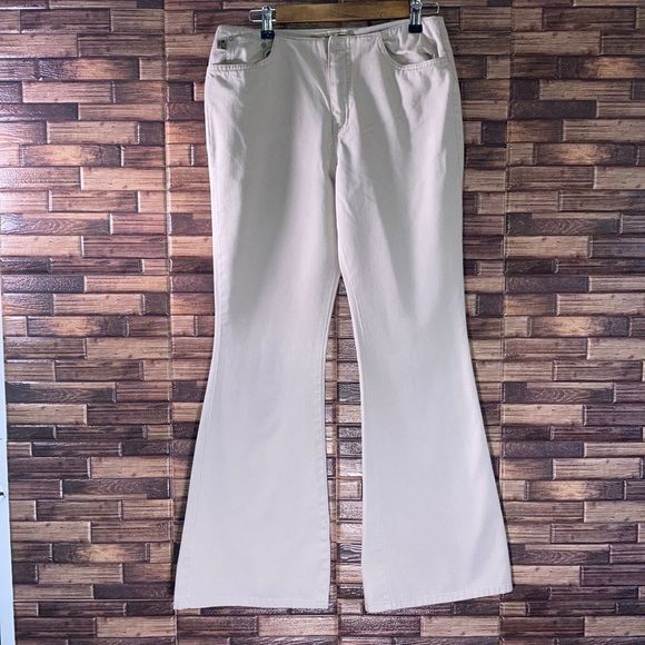 Vintage Y2K Juniors Size 9 Bongo No Waist X-Trim Flare Khakis - Picture 1 of 12